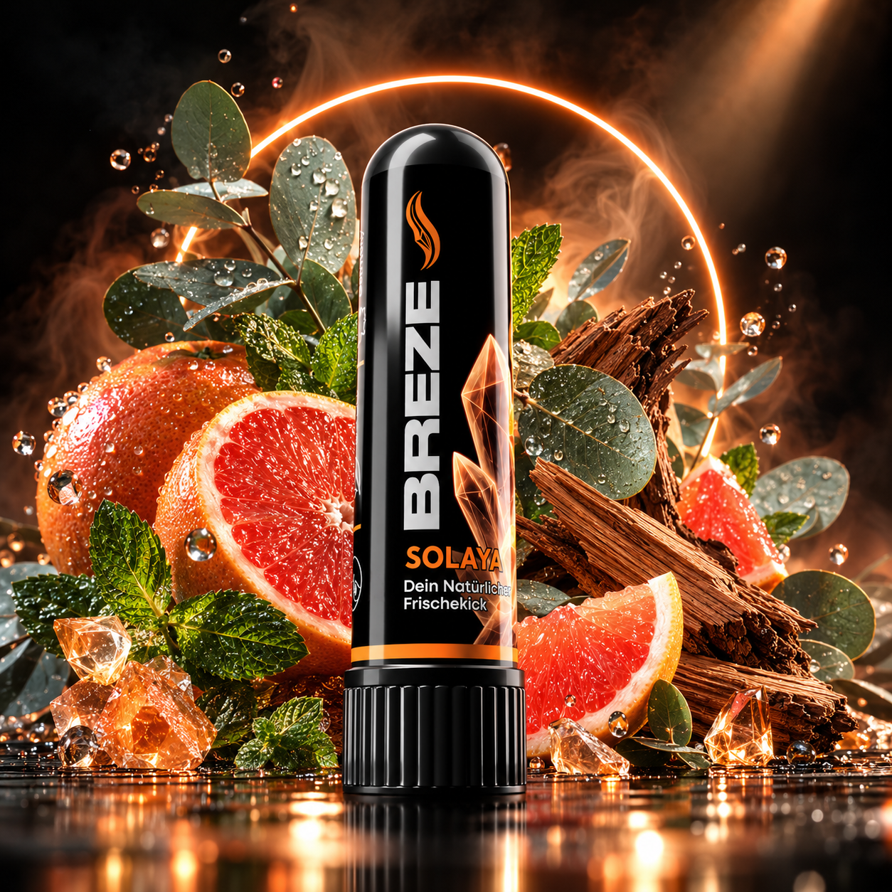 Zutaten von BREZE Solaya: Bio-Grapefruit, Bio-Eukalyptus & Bio-Zeder